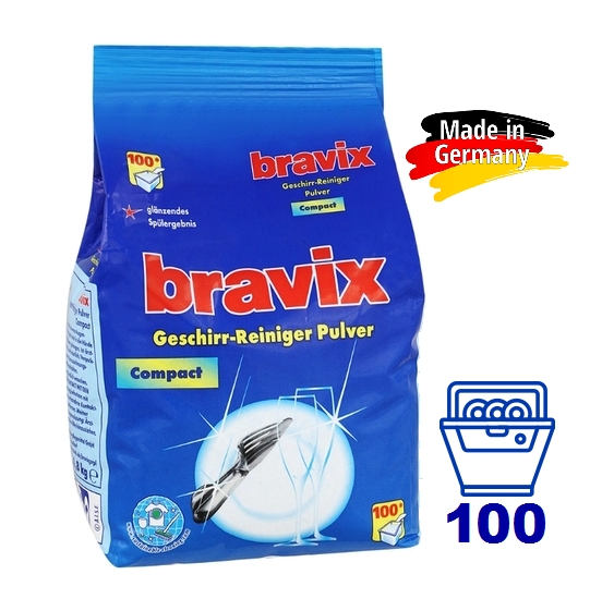Порошок для миття посуду в посудомийній машині BRAVIX, 1,8кг